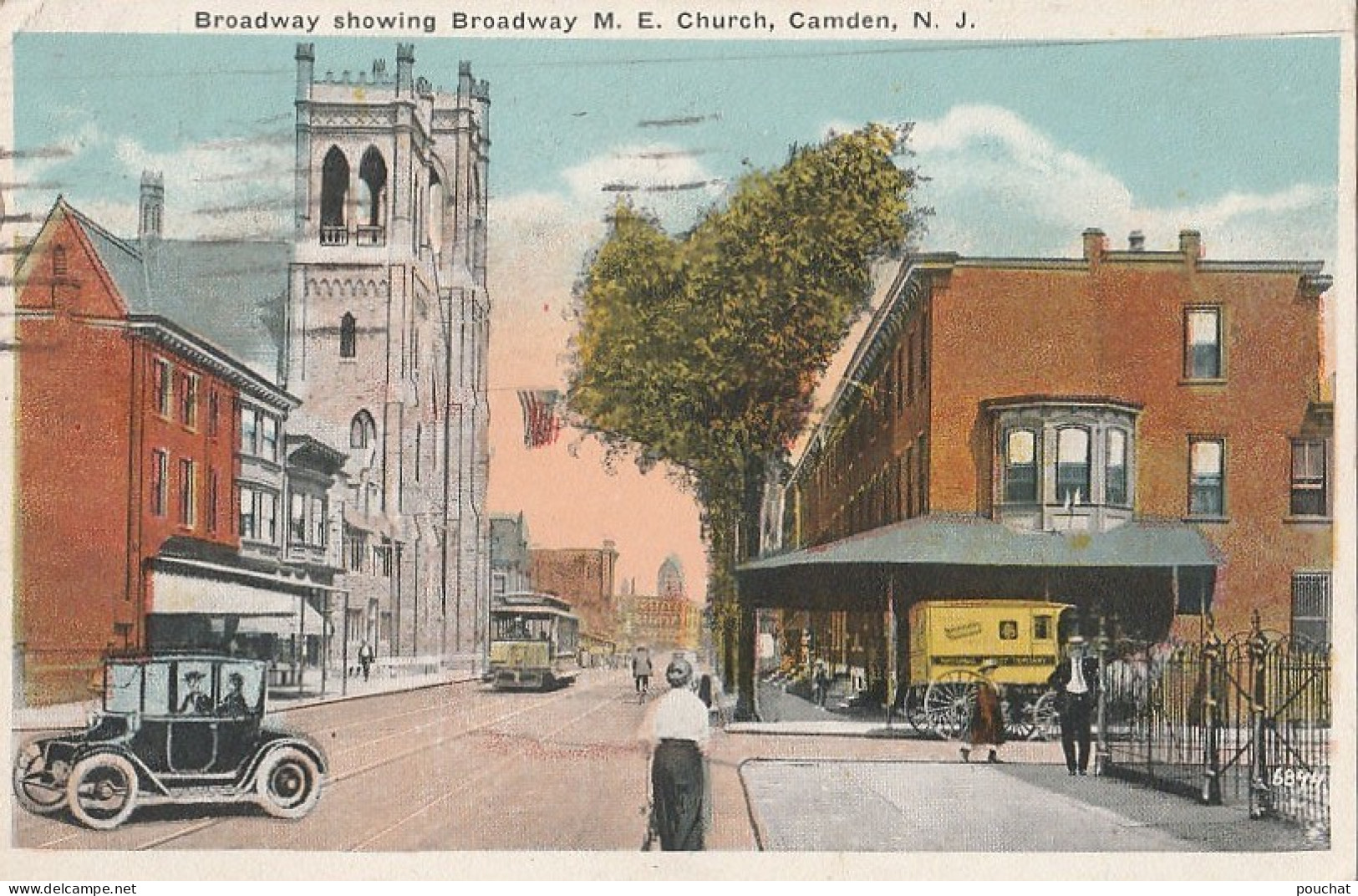 M5- U.S.A. - BROADWAY SHOWING BROADWAY M.E. CHURCH - CAMDEN , N.J. -  (OBLITERATION DE 1920 - 2 SCANS) - Camden