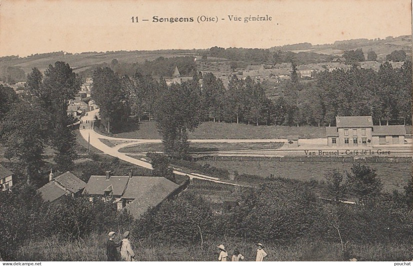 M14-60) SONGEONS (OISE) VUE GENERALE - VAN BRUSSEL - CAFE DE LA GARE - (ANIMATION - ENFANTS - 2 SCANS) - Songeons