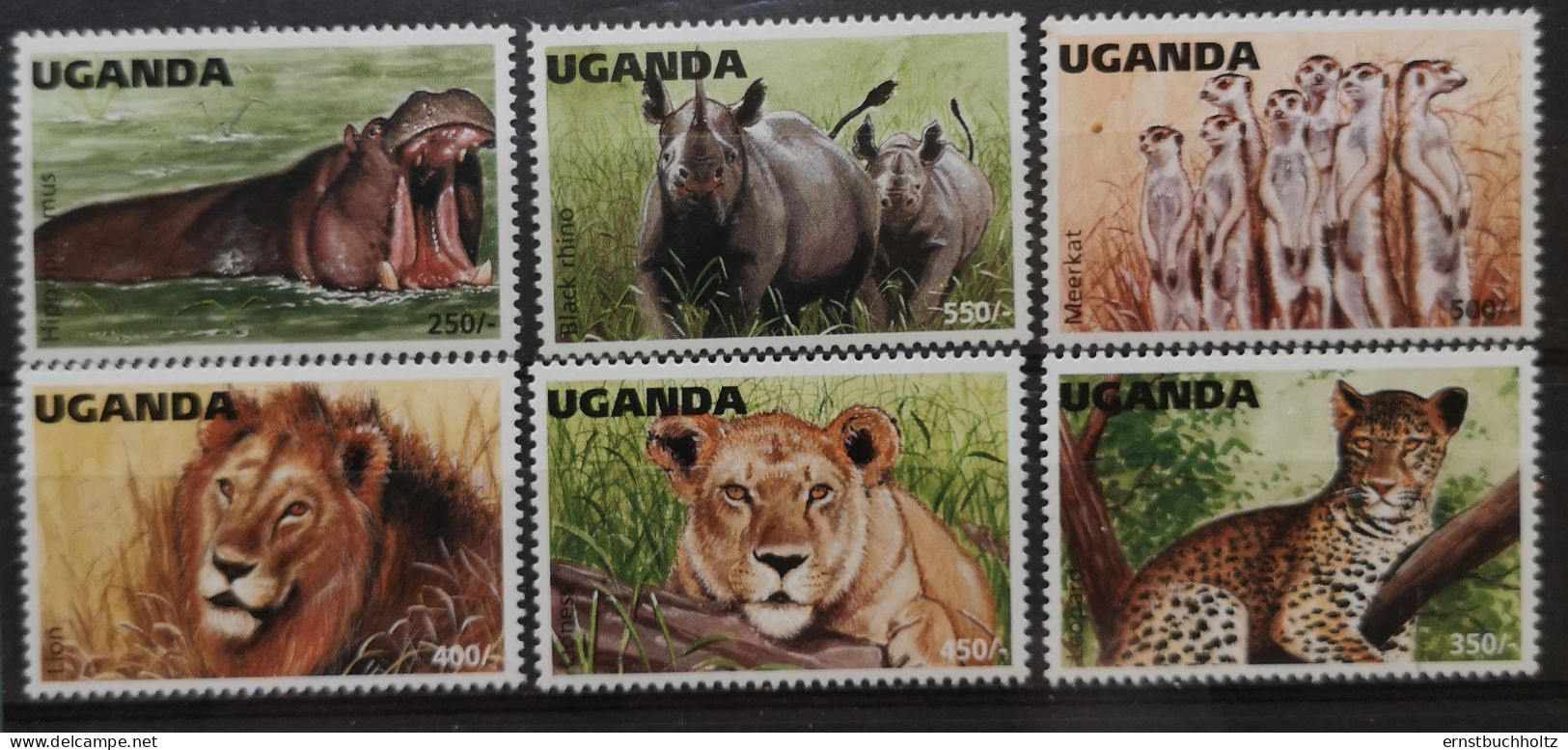 Uganda 1996 Wildtiere Mi 1651/58** Im Angebot Nur Die 6v Säuger - Ouganda (1962-...)