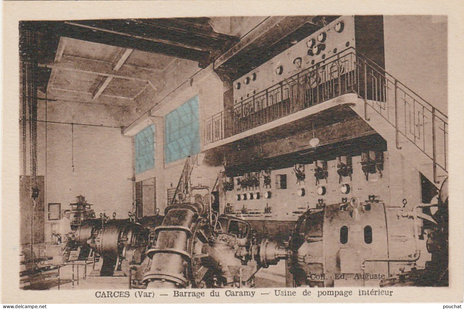 N5- 83) CARCES (VAR) BARRAGE DU CARAMY - USINE DE POMPAGE INTERIEUR -  (2 SCANS) - Carces