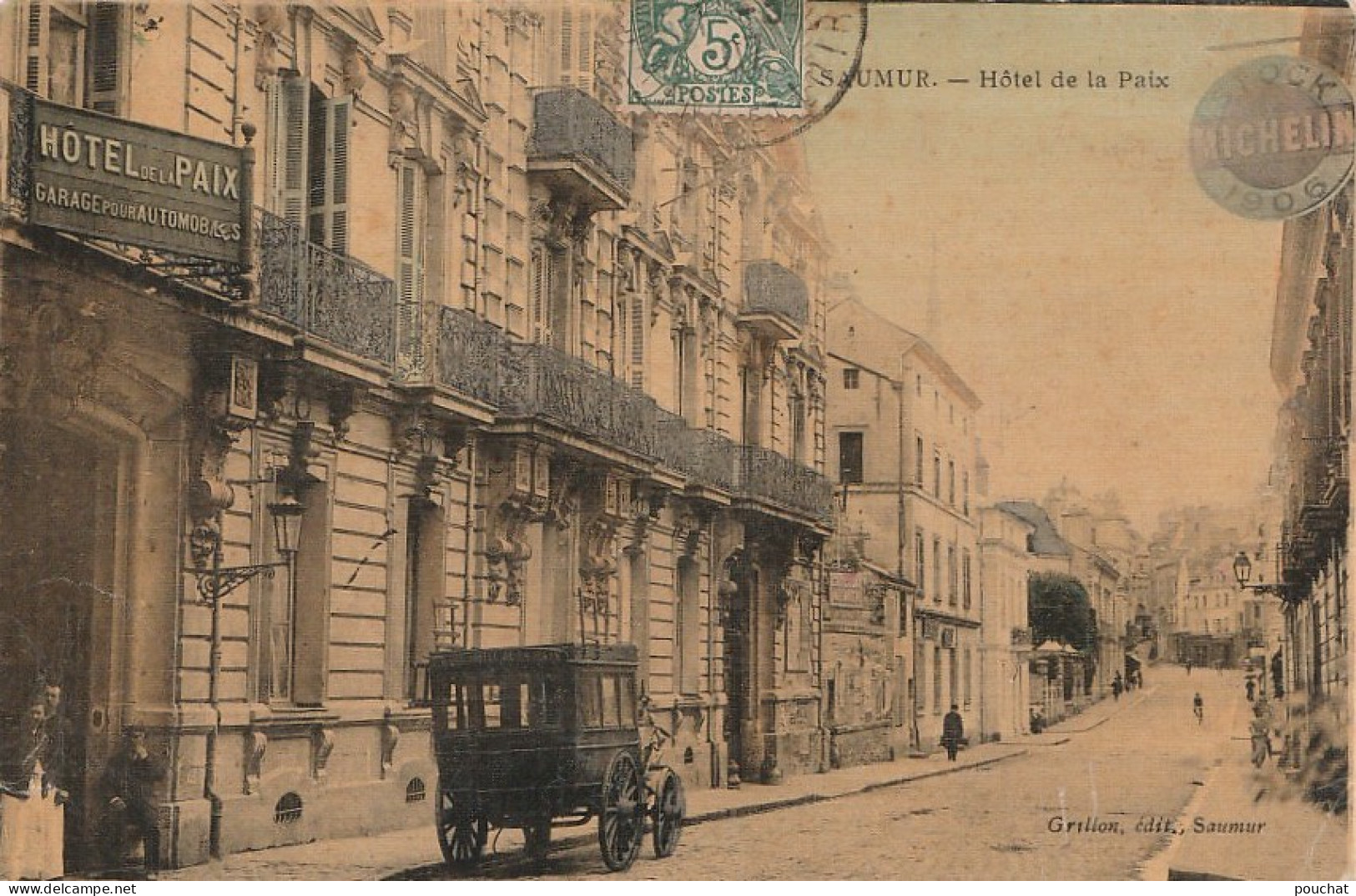 N15-49) SAUMUR - HOTEL DE LA PAIX - GARAGE POUR AUTOMOBILES  - (CARTE TOILEE COULEURS) - Arès