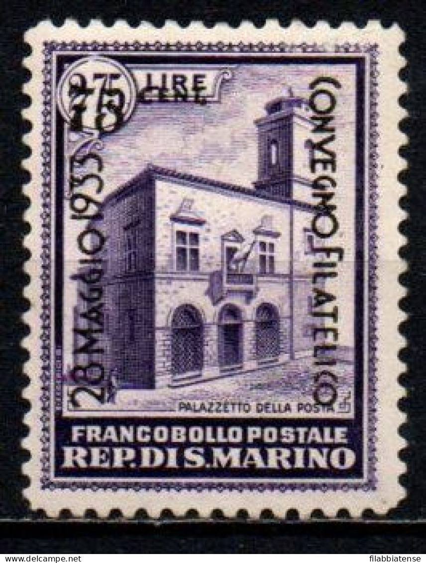 1933 - San Marino 178 Convegno Filatelico  ++++++ - Nuevos