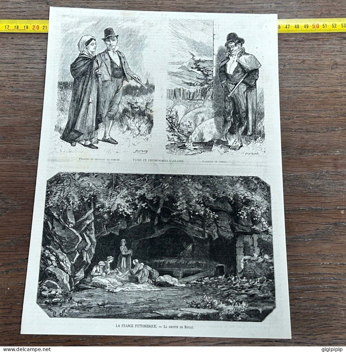 1873 ILL2 LA GROTTE DE ROYAT Gardeur De Porcs - Collections