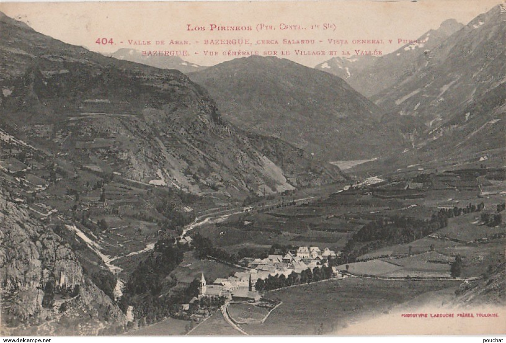 VALLE DE ARAN - BAZERGUE , CERDA SALADRU  - VISTA GENERAL Y PUEBLO  - LOS PIRINEOS - (2 SCANS) - Lérida