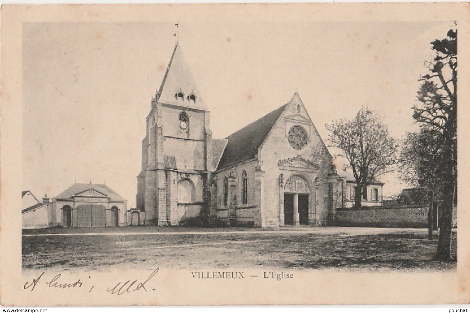 P22-28) VILLEMEUX - L'EGLISE - (OBLITERATION DE 1903 - 2 SCANS) - Villemeux-sur-Eure