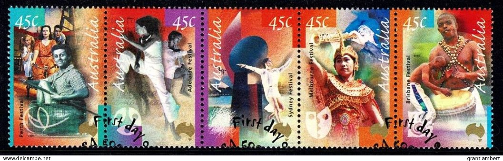 Australia 2000 Arts Festivals  Strip Of 5 Used - Used Stamps