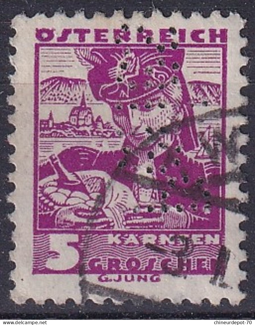 Austria Autriche Osterreich 1934 Perfores PERLES 5 KARNTEN G.JUNG - Gebraucht