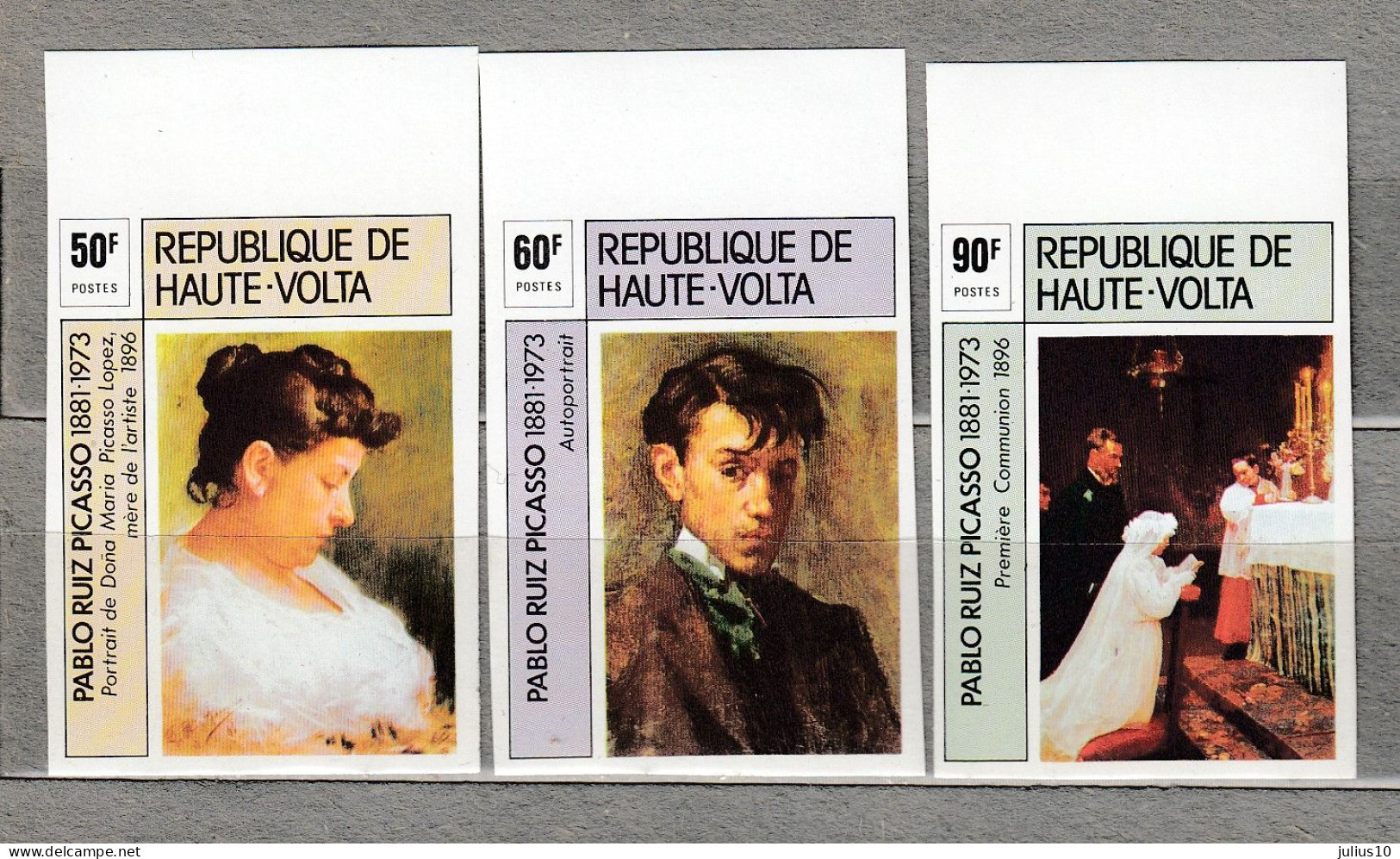 Picasso HAUTE VOLTA Imperforated 1975 Mi 587 – 589, Sc 372 – 374, Y&T 361 - 363 MNH (**) #33930 - Obervolta (1958-1984)