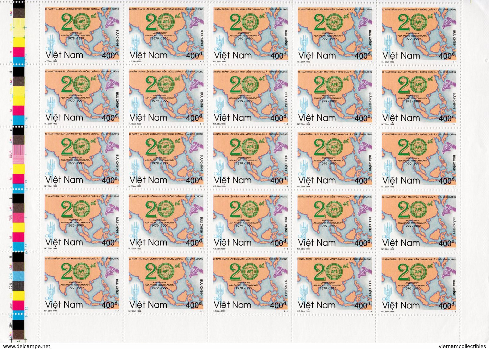 Vietnam Viet Nam MNH Perf Sheet 1999 : 20th Foundation Anniversary Of Asia Pacific Telecommunity Satellite Space (Ms804) - Vietnam