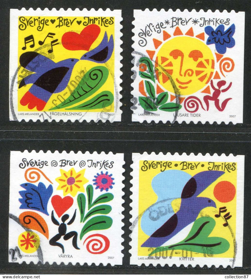 Réf 77 < SUEDE Année 2007 < Yvert N° 2551 à 2554 Ø Used < SWEDEN < Art > Le Printemps Par Des D'Artistes - Used Stamps