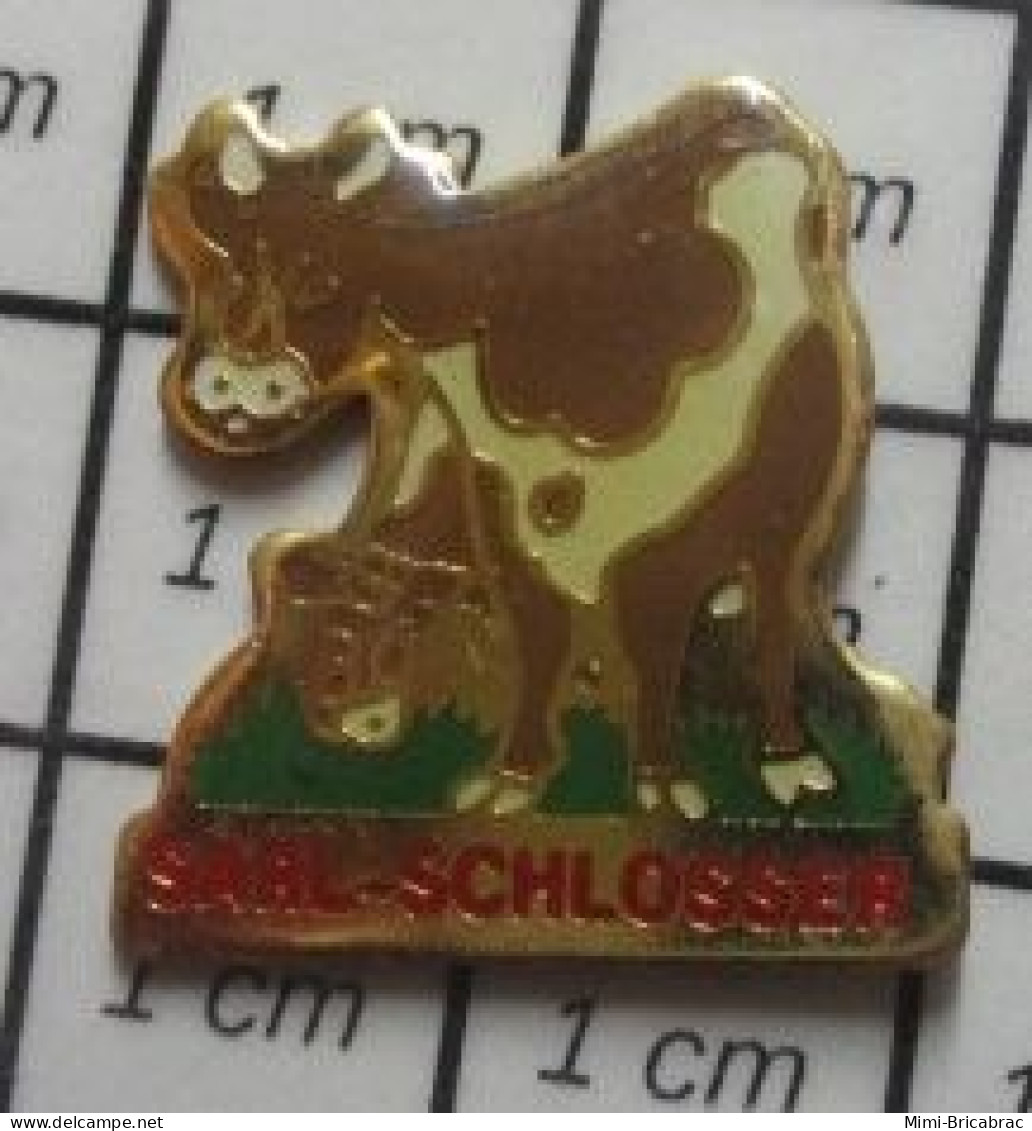 222 Pin's Pins / Beau Et Rare / ANIMAUX / VACHE MARRON ET BLANC SARL SCHLOSSER - Animaux