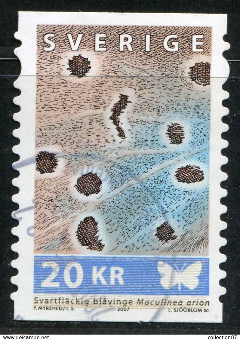 Réf 77 < SUEDE Année 2007 < Yvert N° 2555 Ø Used < SWEDEN < Papillon Maculinae Arion > Détail Aile - Used Stamps