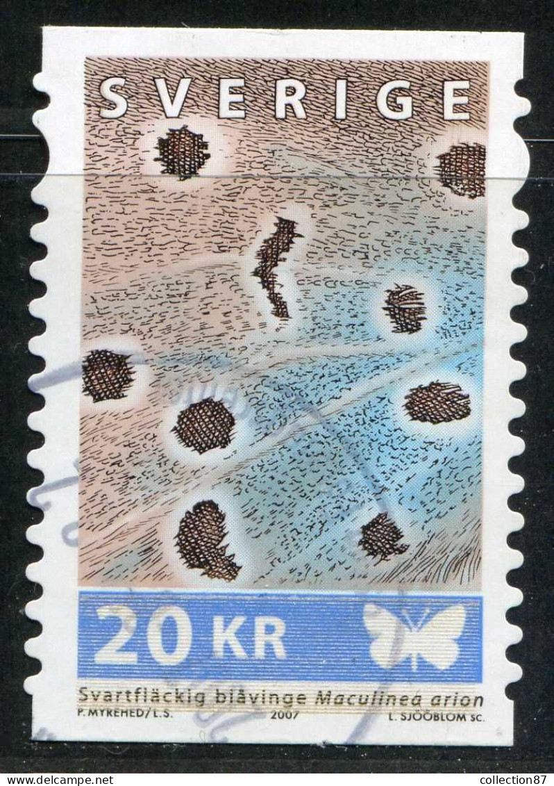 Réf 77 < SUEDE Année 2007 < Yvert N° 2555 Ø Used < SWEDEN < Papillon Maculinae Arion > Détail Aile - Gebraucht