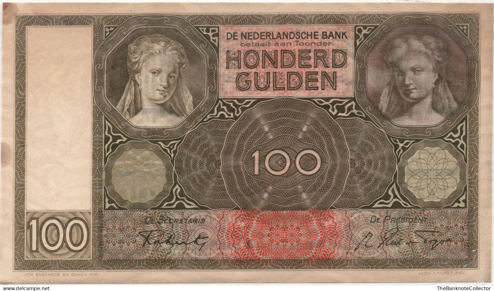 Netherlands 100 Gulden 1942 P-51 Extreme Fine - 100 Gulden