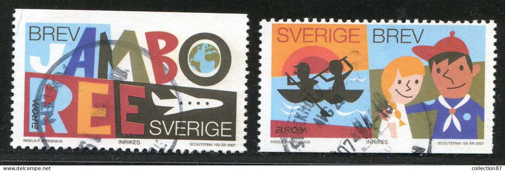 Réf 77 < SUEDE Année 2007 < Yvert N° 2556 à 2557 Ø Used < SWEDEN < Scoutisme > Europa -- Scouts - Oblitérés