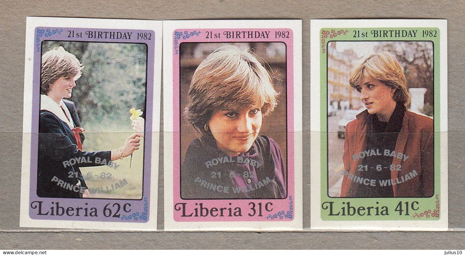 LIBERIA Imperforated 1982 Diana Wedding Mi 962-964 MNH (**) #33934 - Liberia