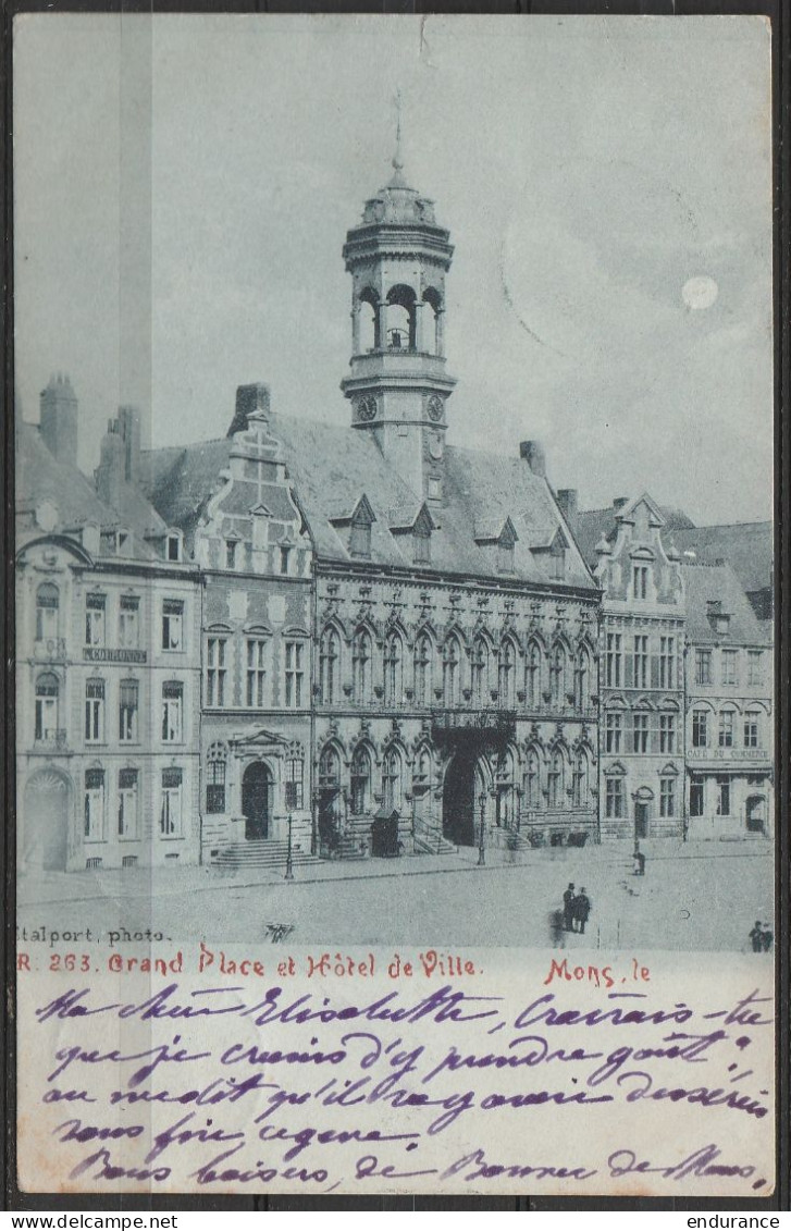 CP Mons Non-affr. Càd MONS /1 JUILLET 1898 Pour Et Taxée 10c à (Château) SCHELDEWINDEKE - Cartas & Documentos