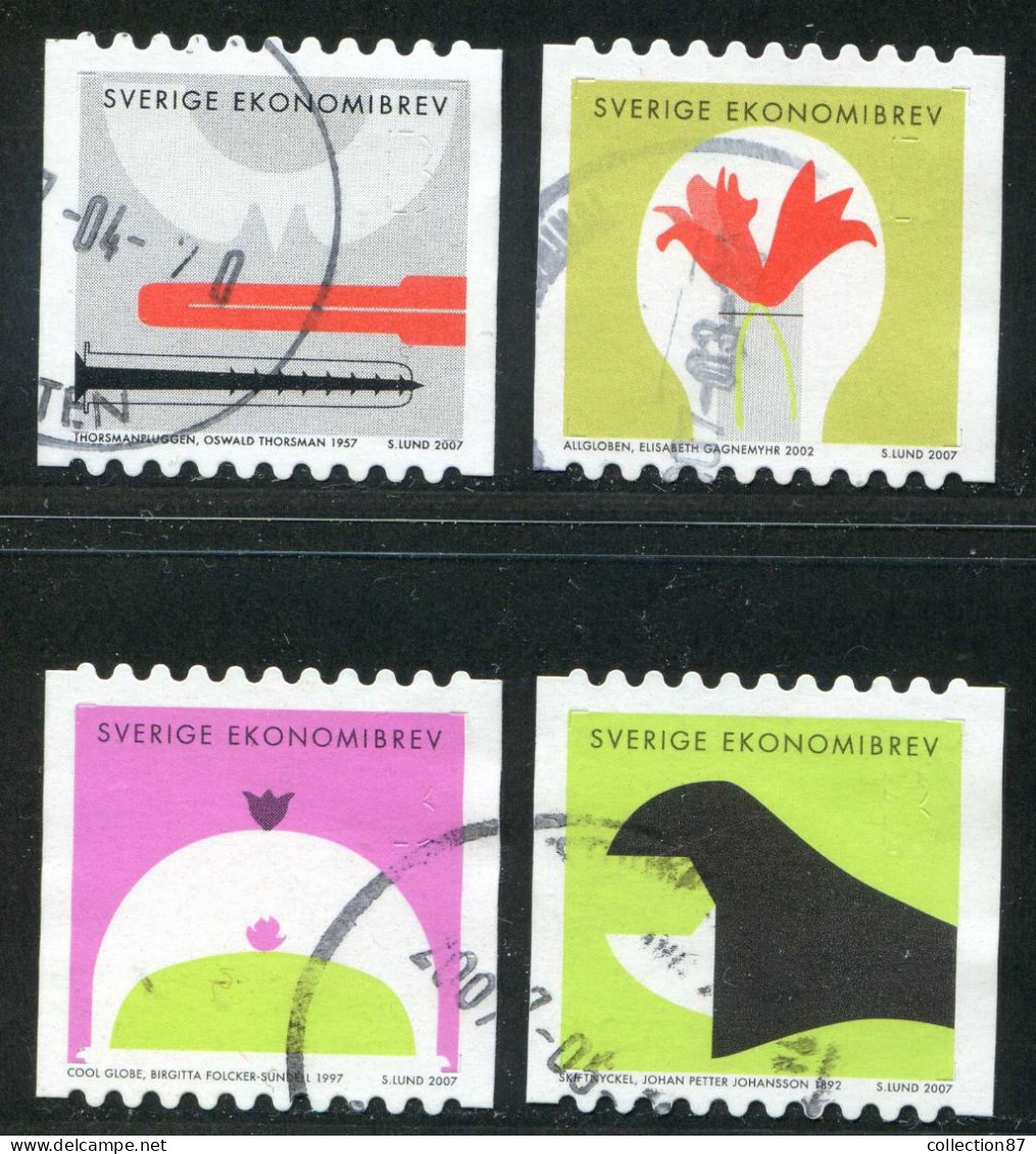 Réf 77 < SUEDE Année 2007 < Yvert N° 2558 à 2561 Ø Used < SWEDEN < Inventions Suédoises - Used Stamps