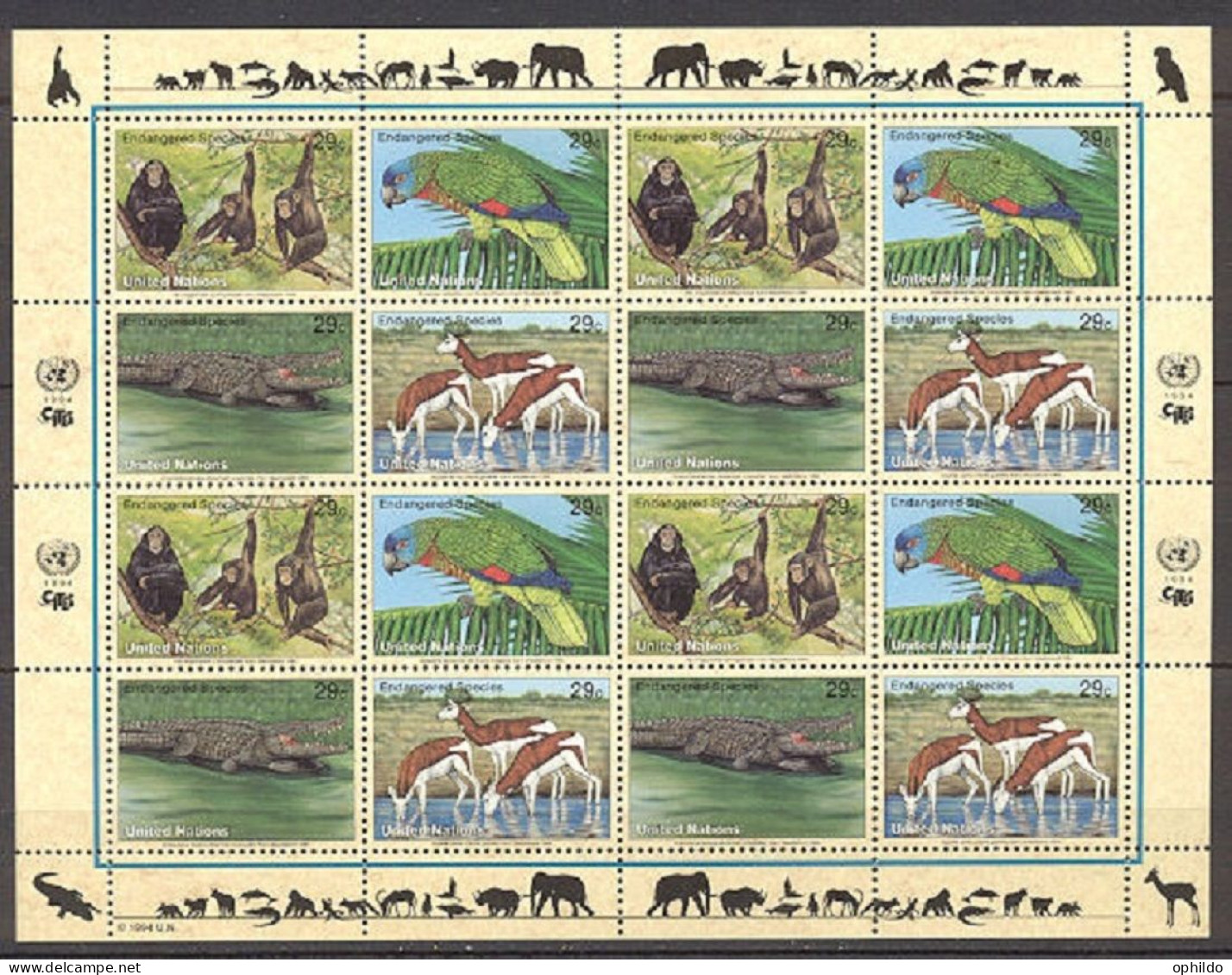 Nations Unies NY 651/654 * * TB En Feuillet Animaux Dont Oiseaux, Protection De La Nature Et Environnement - Nuevos