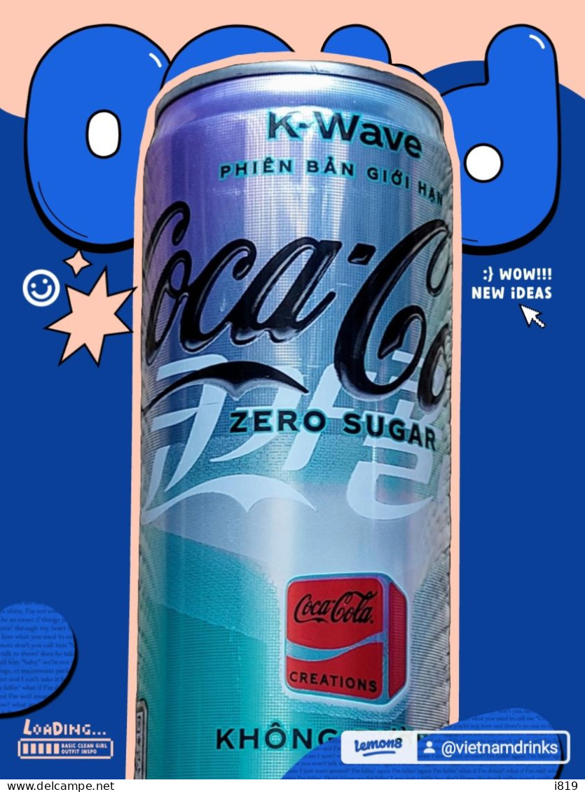 2024 K-Wave Coca Cola Zero Sugar Vietnam 320ml First Issued 15 Mar EMPTY Open Small Holes Bottom - Cannettes