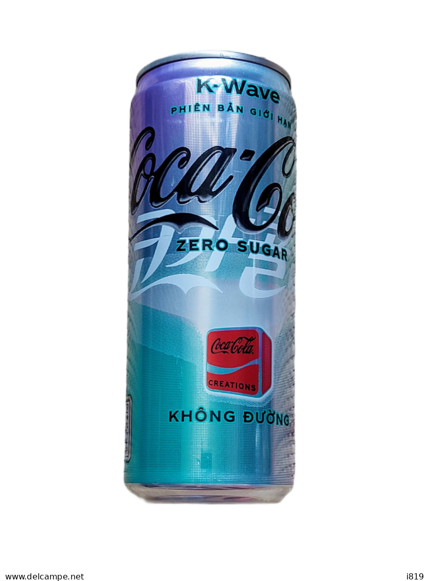 2024 K-Wave Coca Cola Zero Sugar Vietnam 320ml First Issued 15 Mar EMPTY Open Small Holes Bottom - Cans