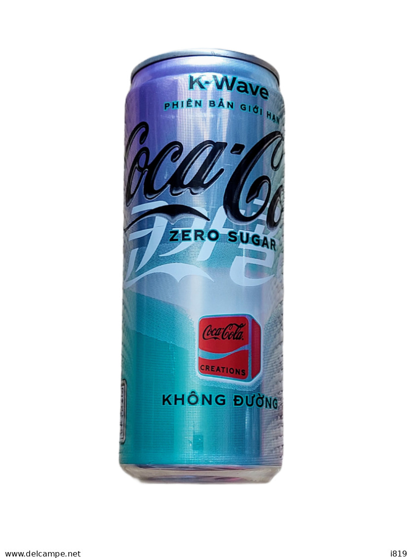 2024 K-Wave Coca Cola Zero Sugar Vietnam 320ml First Issued 15 Mar EMPTY Open Small Holes Bottom - Cannettes