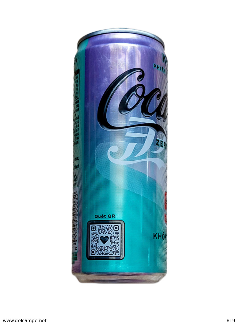 2024 K-Wave Coca Cola Zero Sugar Vietnam 320ml First Issued 15 Mar EMPTY Open Small Holes Bottom - Cannettes