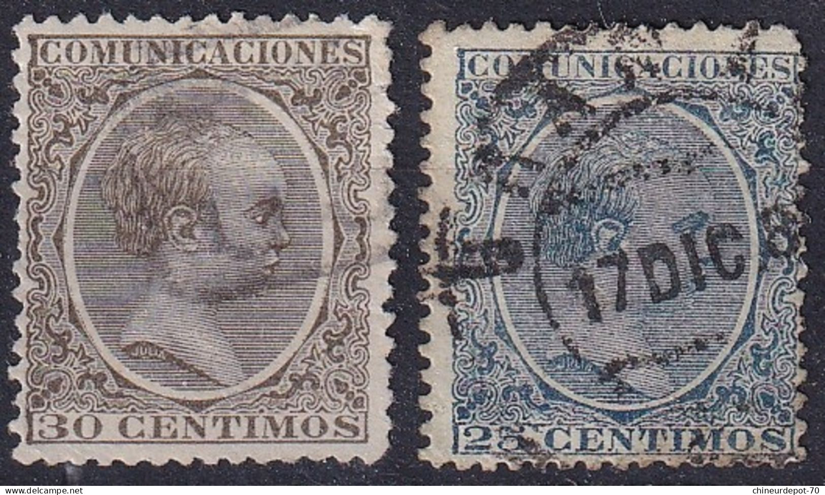 ESPAGNE SPAIN ESPANA  SIGNATURE SIGNER ALPHONSE - Used Stamps