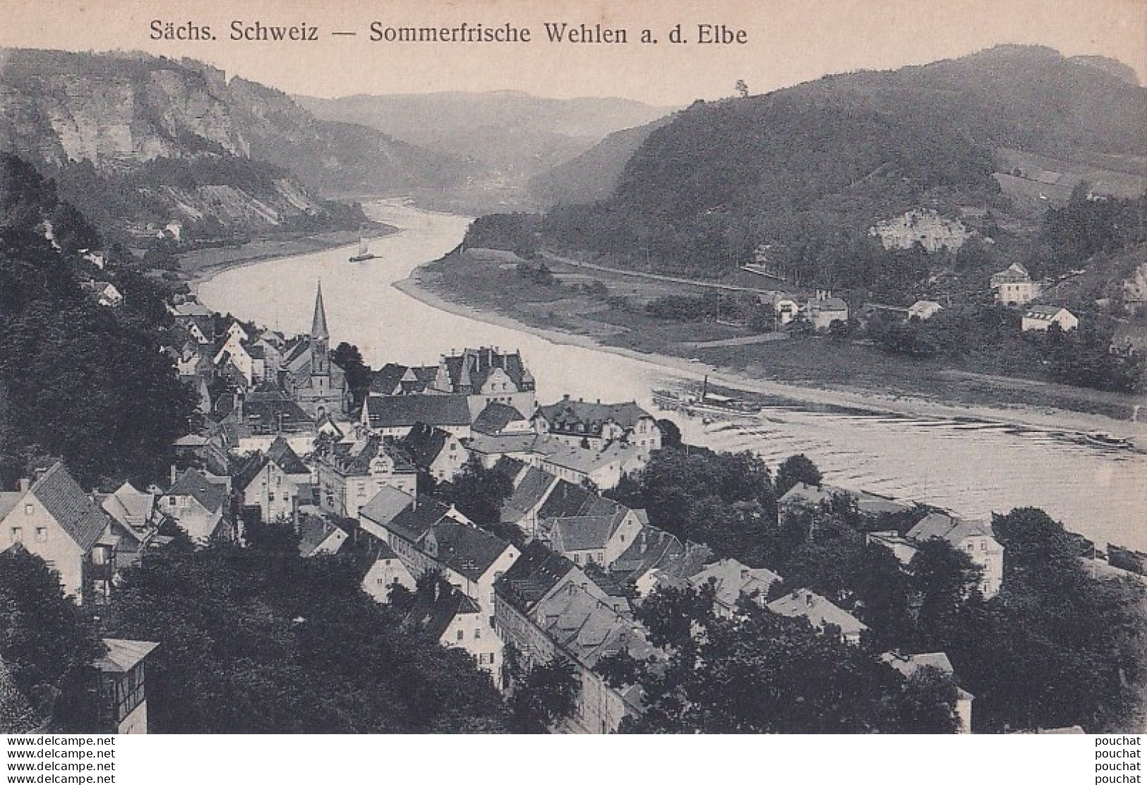 J15-  SACHS - SCHWEIZ - SOMMERFRISCHE WEHLEN A. D. ELBE  -  ( 2 SCANS ) - Bastei (sächs. Schweiz)