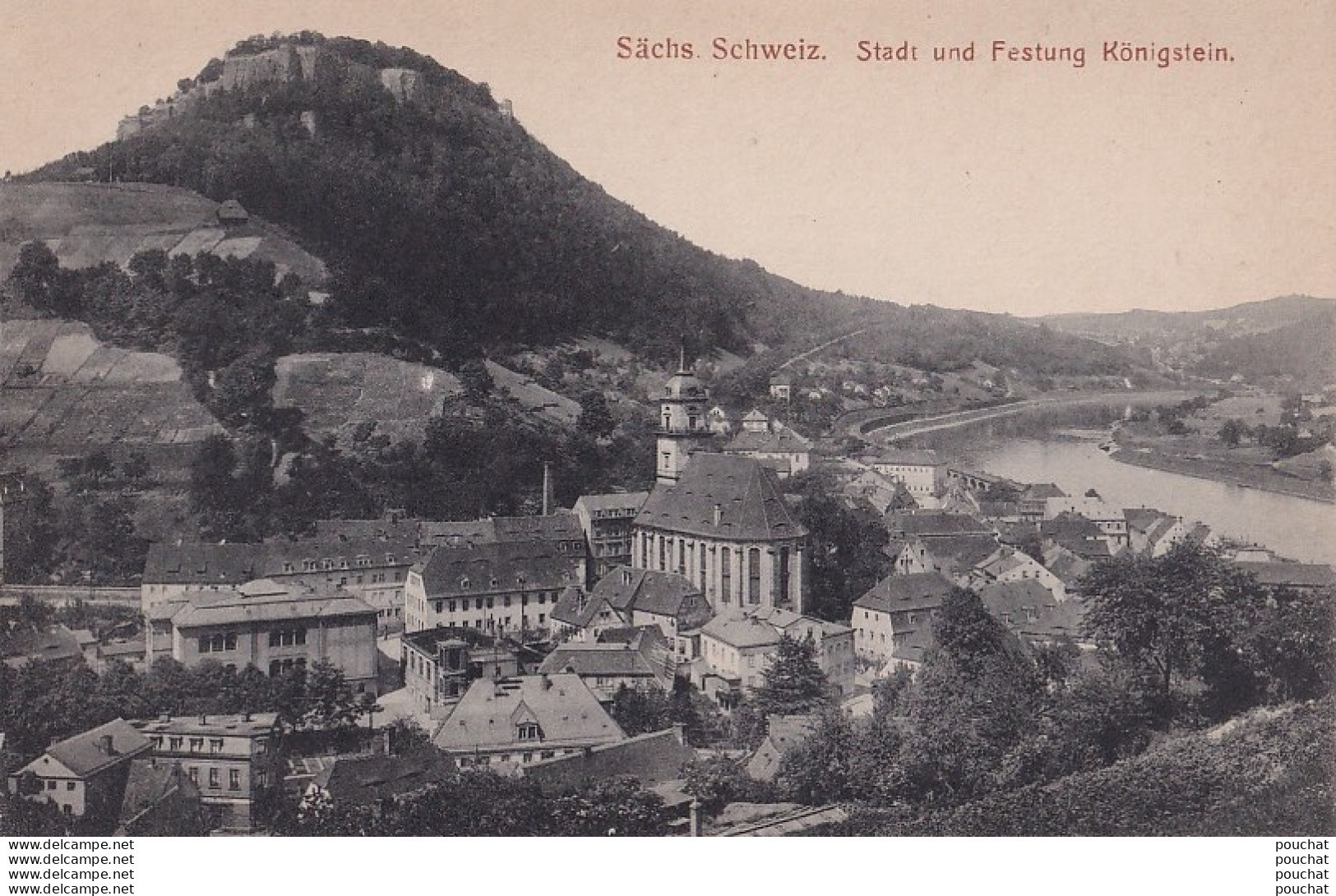 J15- SACHS - SCHWEIZ - STADT UND FESTUNG KONIGSTEIN  -  ( 2 SCANS ) - Hohnstein (Sächs. Schweiz)