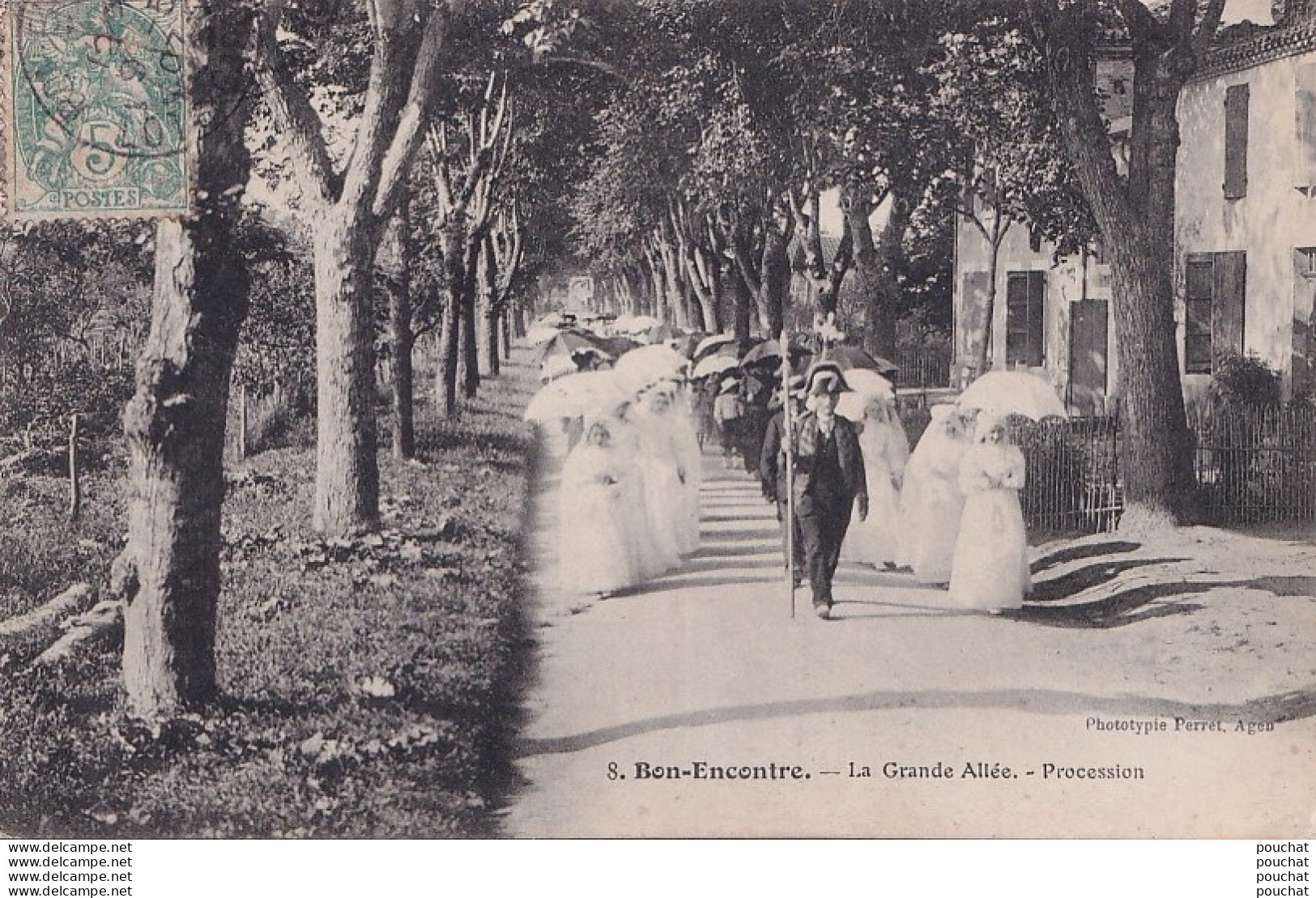 J17-47) BON ENCONTRE - LA GRANDE ALLEE , PROCESSION - ( ANIMEE ) - Bon Encontre