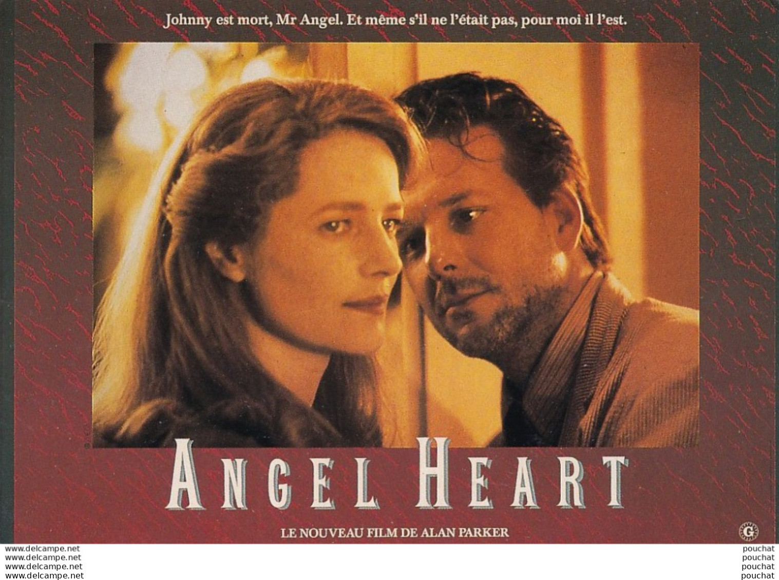 J22- AFFICHE CINEMA - ANGEL HEART - MICKEY  ROURKE - CHARLOTTE RAMPLING  - 2 SCANS  - Affiches Sur Carte