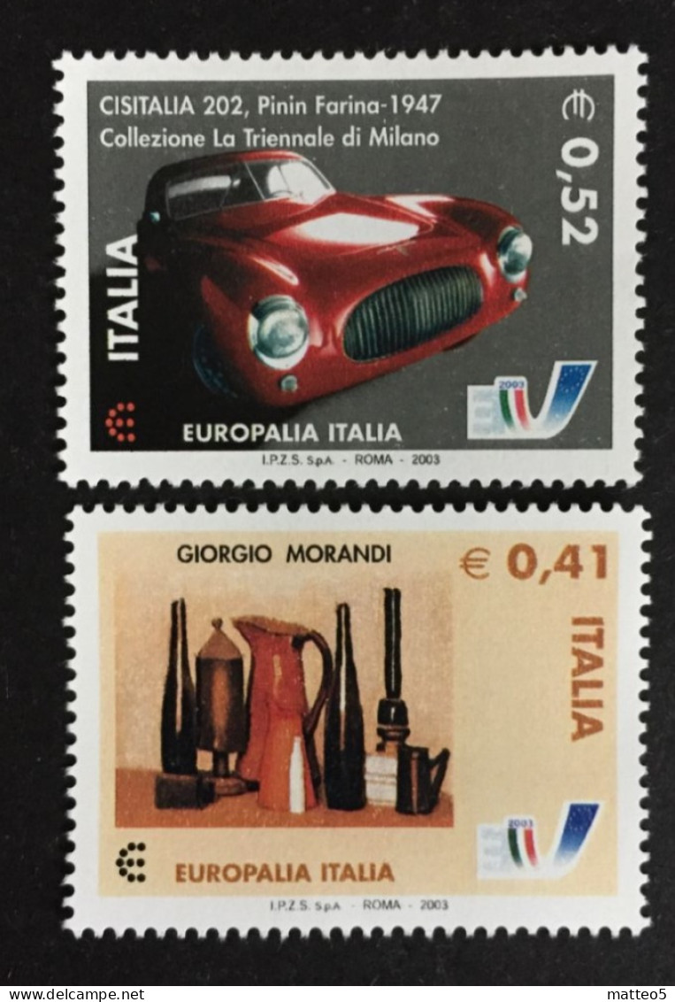 2003 - Italia - Europalia - Cisitalia 202 - Pininfarina 1947 -  Giorgio Morandi - Euro 0,52 + 0,41 - Nuovi - 2001-10: Neufs