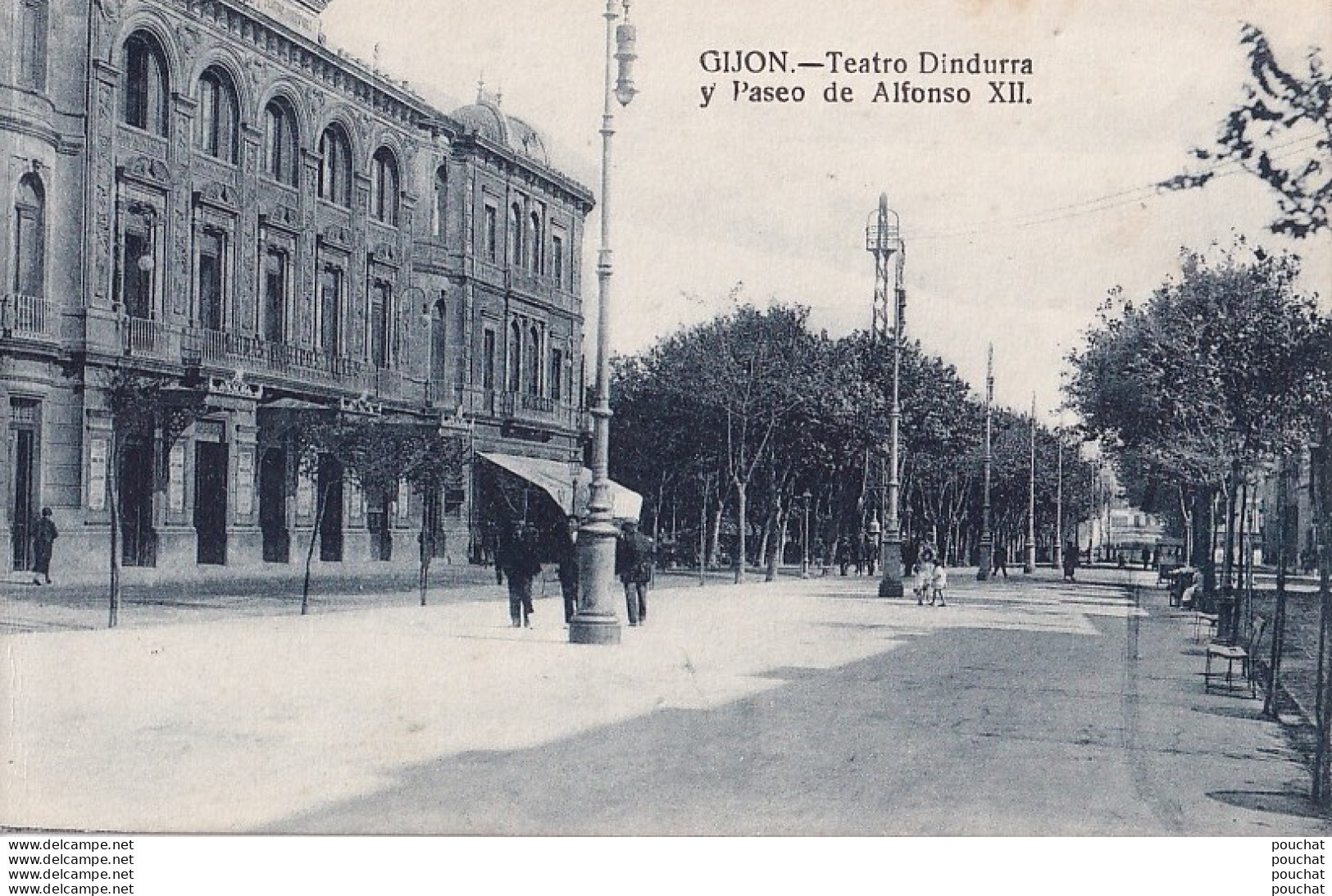 A11- GIJON - TEATRO DINDURRA Y PASEO DE ALFONSO XII  - ( 2 SCANS )  - Asturias (Oviedo)