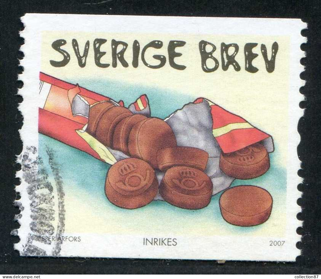 Réf 77 < SUEDE Année 2007 < Yvert N° 2585 Ø Used < SWEDEN < Chocolat - Gebruikt