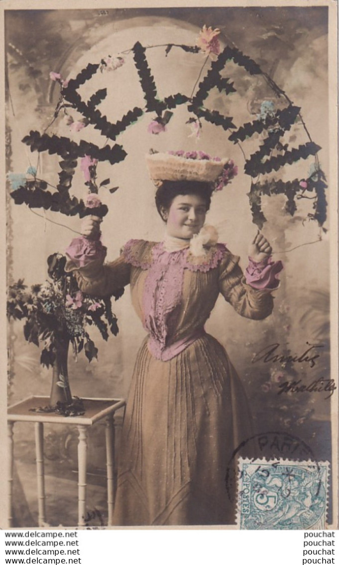 A22- PRENOM DE FEMME HELENE - ARCEAU ET CHAPEAU FLEURIS - ( OBLITERATION DE 1904 - 2 SCANS ) - Nomi