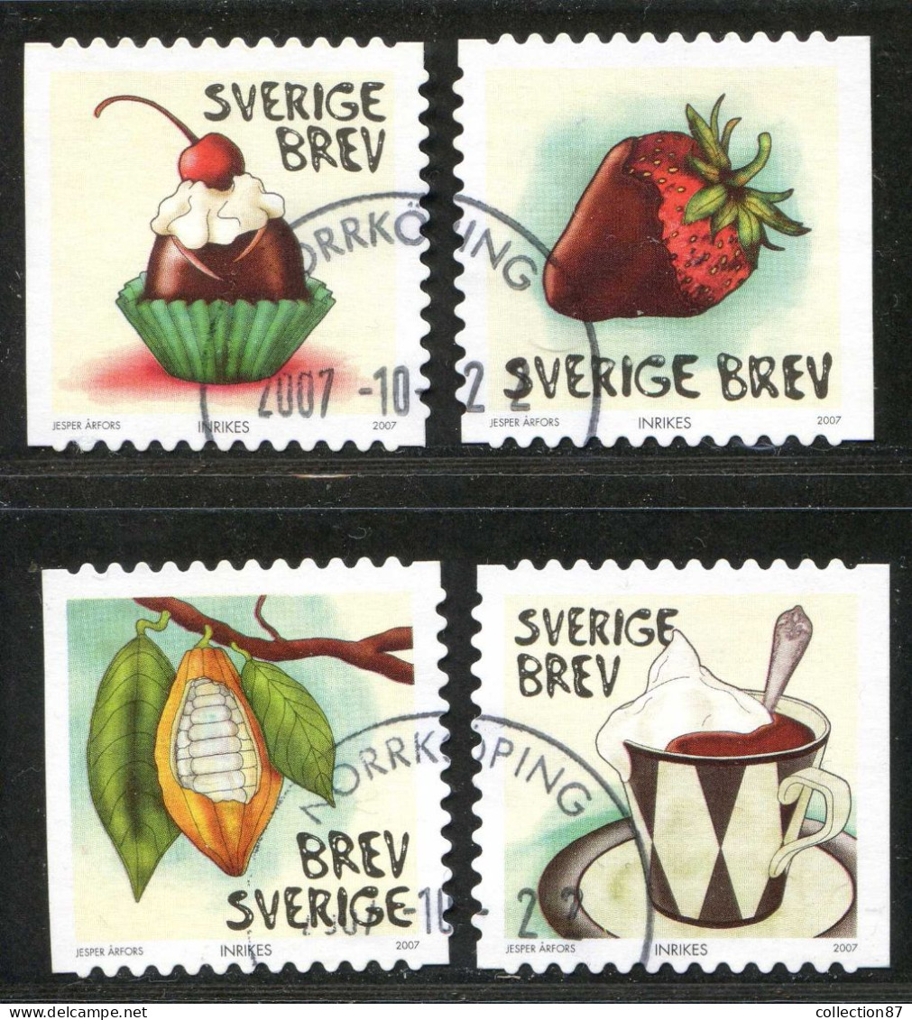 Réf 77 < SUEDE Année 2007 < Yvert N° 2586 à 2589 Ø Used < SWEDEN < Chocolat - Oblitérés