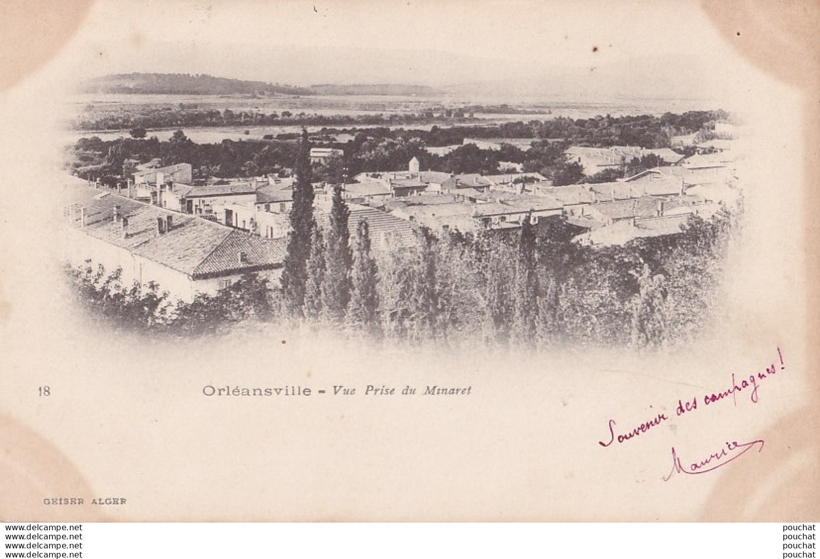 A31- ORLEANSVILLE (ALGERIE) VUE PRISE DU MINARET - ( 1904 - 2 SCANS ) - Chlef (Orléansville)