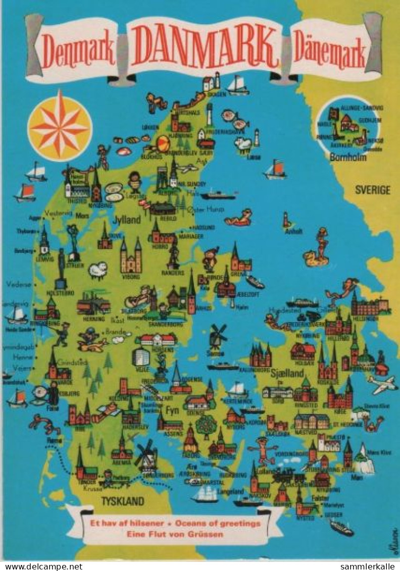 103417 - Dänemark - Dänemark - Danmark - Übersichtskarte - 1985 - Denmark