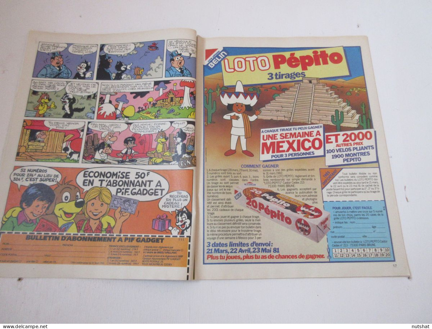 PIF GADGET 624 03.1981 Le TYRANNOSAURE PUBLICITE PEPITO RAHAN AYAK TARANIS - Vaillant