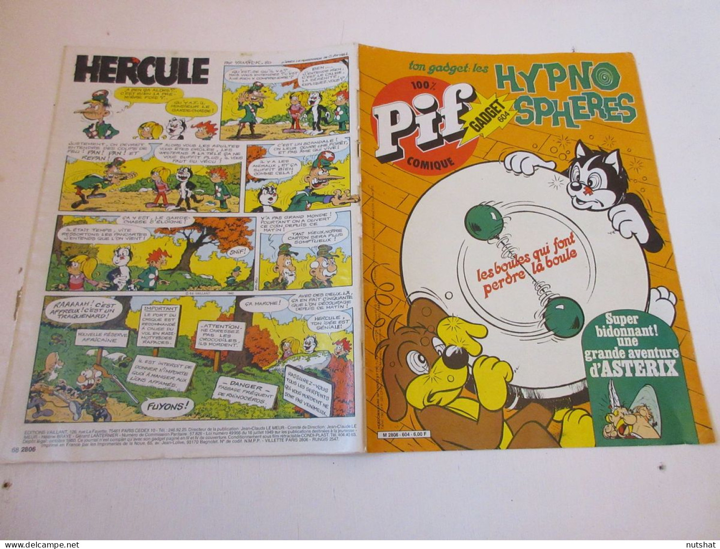 PIF GADGET 604 10.1980 ASTERIX Et La SERPE D'OR PUBLICITE MALABAR Et BENCO       - Vaillant