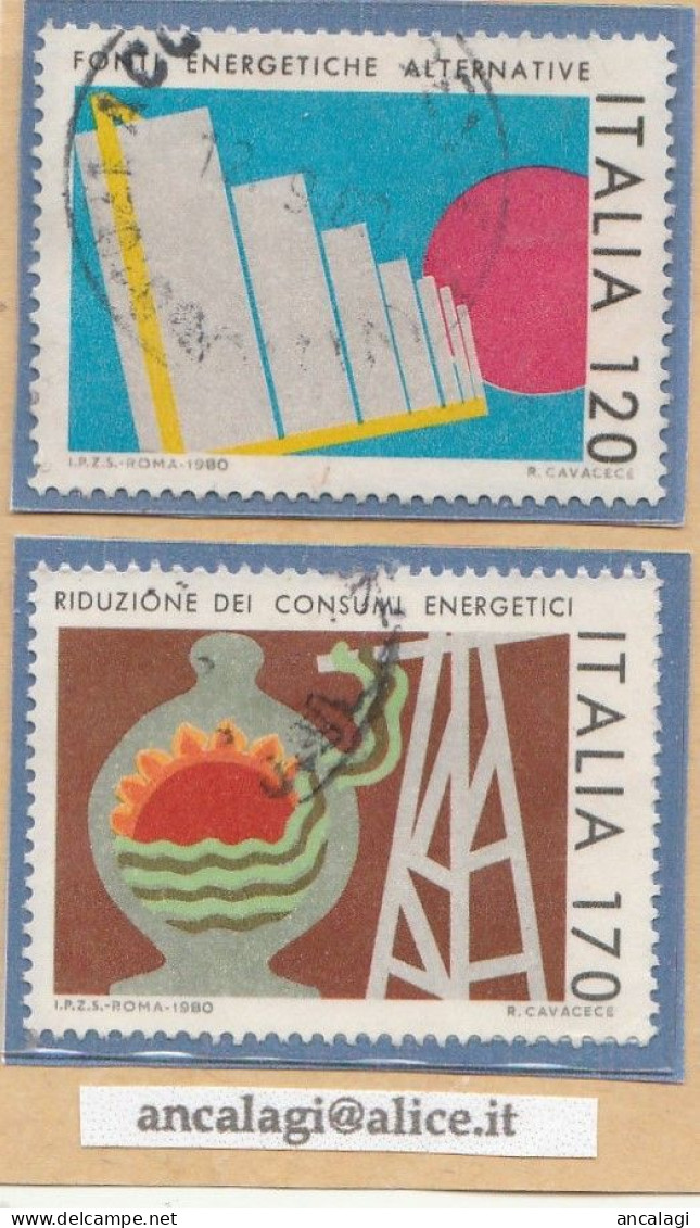 USATI ITALIA 1980 - Ref.0422 "CONSUMI ENERGETICI" Serie Di 2 Val. - - 1971-80: Afgestempeld