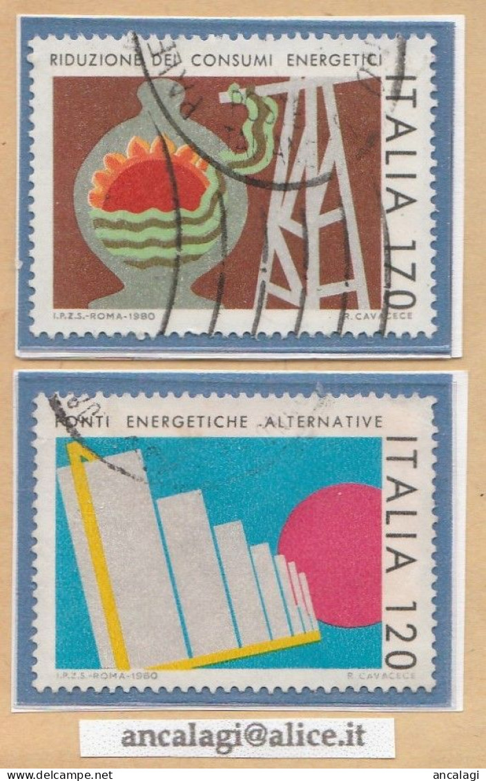 USATI ITALIA 1980 - Ref.0422A "CONSUMI ENERGETICI" Serie Di 2 Val. - - 1971-80: Gebraucht