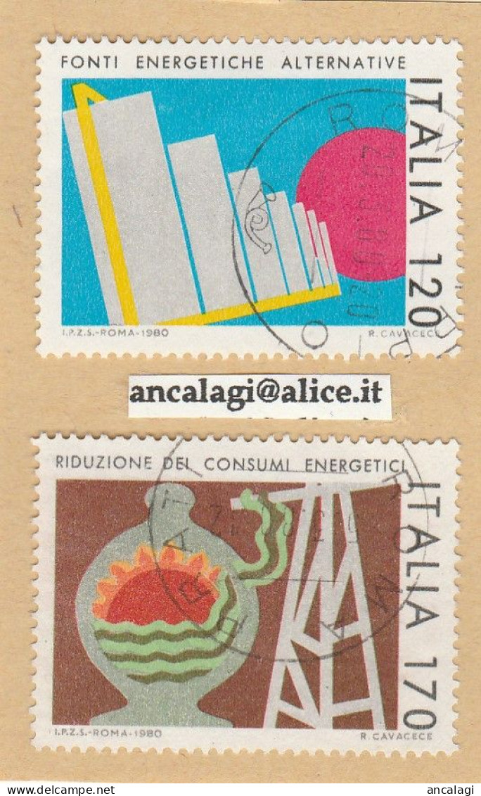 USATI ITALIA 1980 - Ref.0422C "CONSUMI ENERGETICI" Serie Di 2 Val. - - 1961-70: Afgestempeld