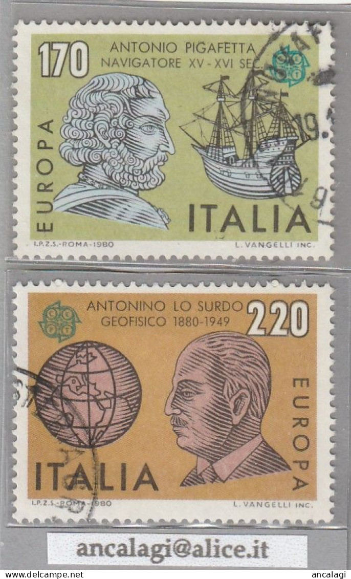 USATI ITALIA 1980 - Ref.0425A "EUROPA UNITA" Serie Di 2 Val. - - 1971-80: Oblitérés