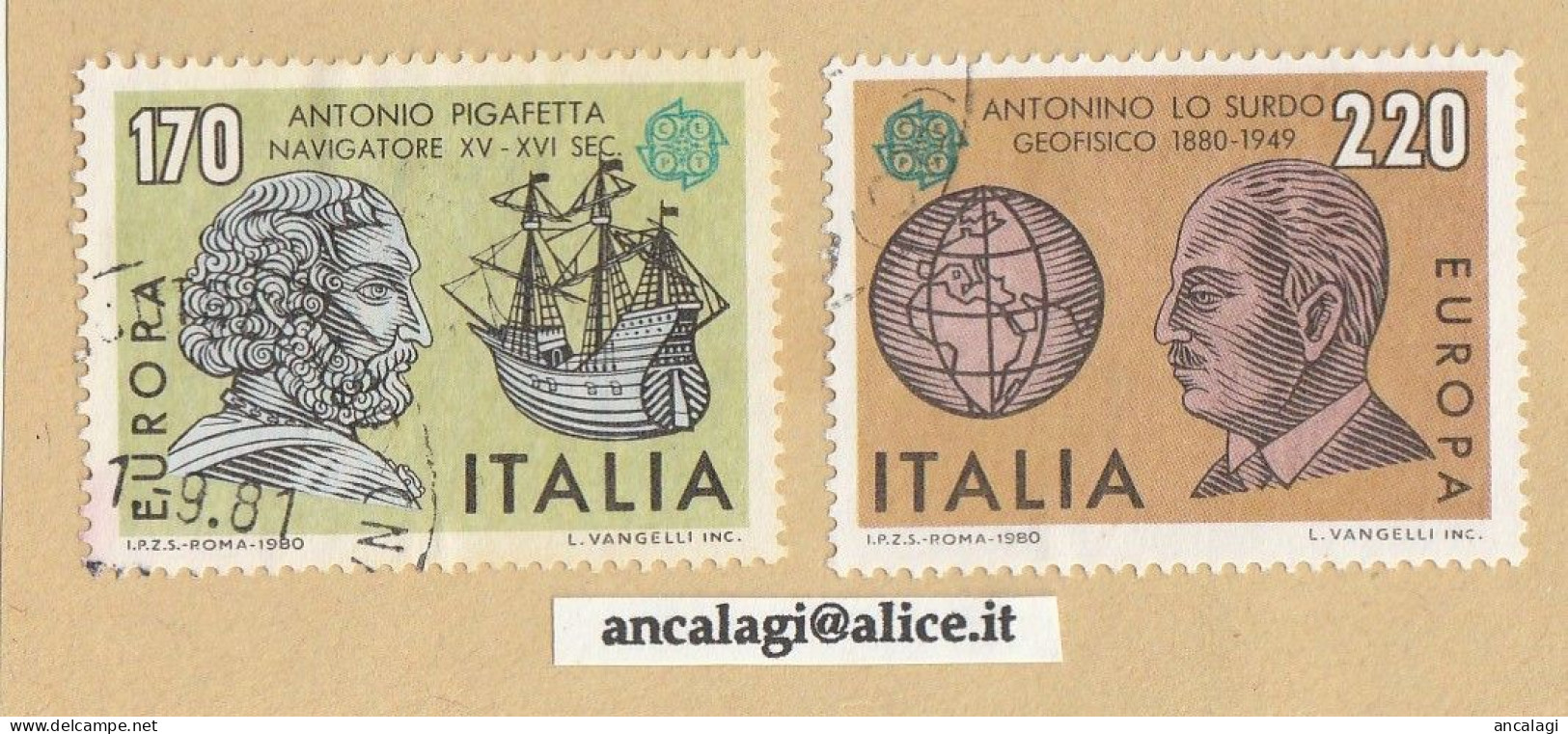 USATI ITALIA 1980 - Ref.0425B "EUROPA UNITA" Serie Di 2 Val. - - 1971-80: Oblitérés