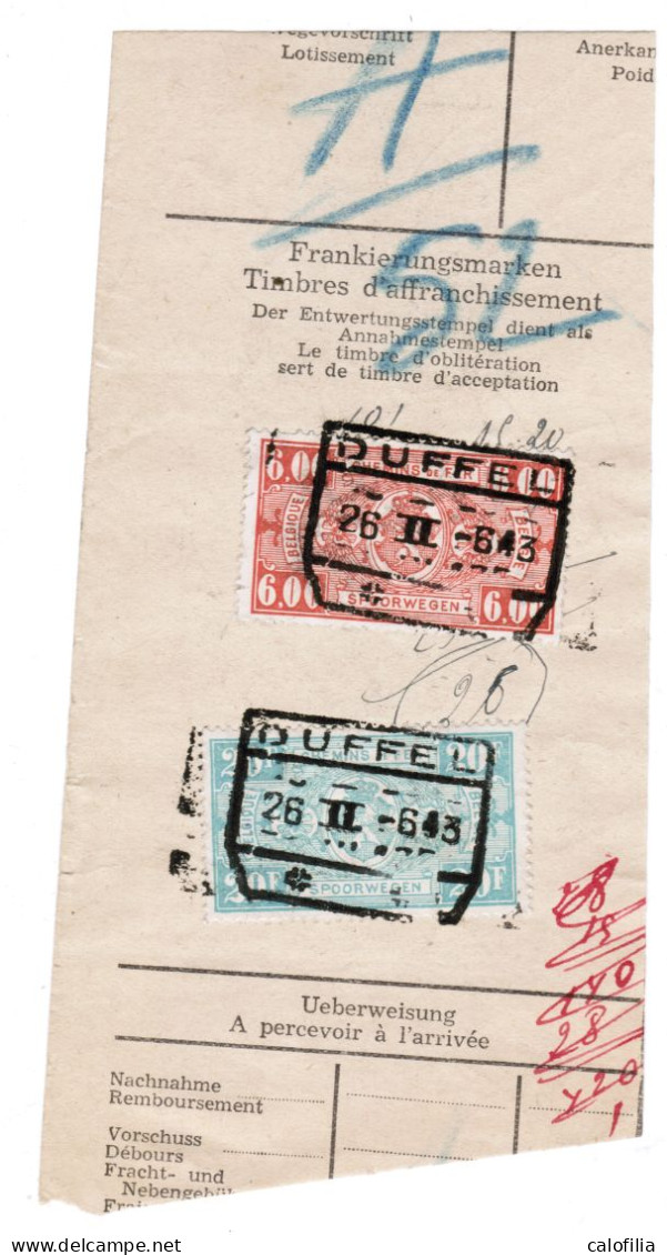 Fragment Bulletin D'expedition, Obliterations Centrale Nettes DUFFEL - Afgestempeld