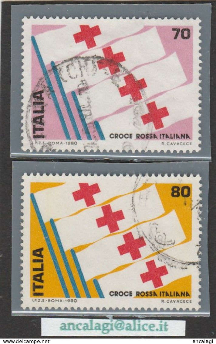 USATI ITALIA 1980 - Ref.0427 "MOSTRA FRANCOBOLLO CROCE ROSSA" Serie Di 2 Val. - - 1971-80: Afgestempeld