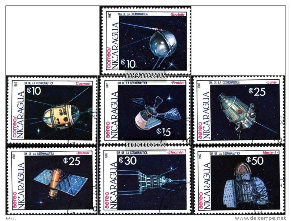 NICARAGUA - 1987 - Space Station , Space Day   + 7 Stamps CTO Used  (lot -  20 - 333) - Nicaragua