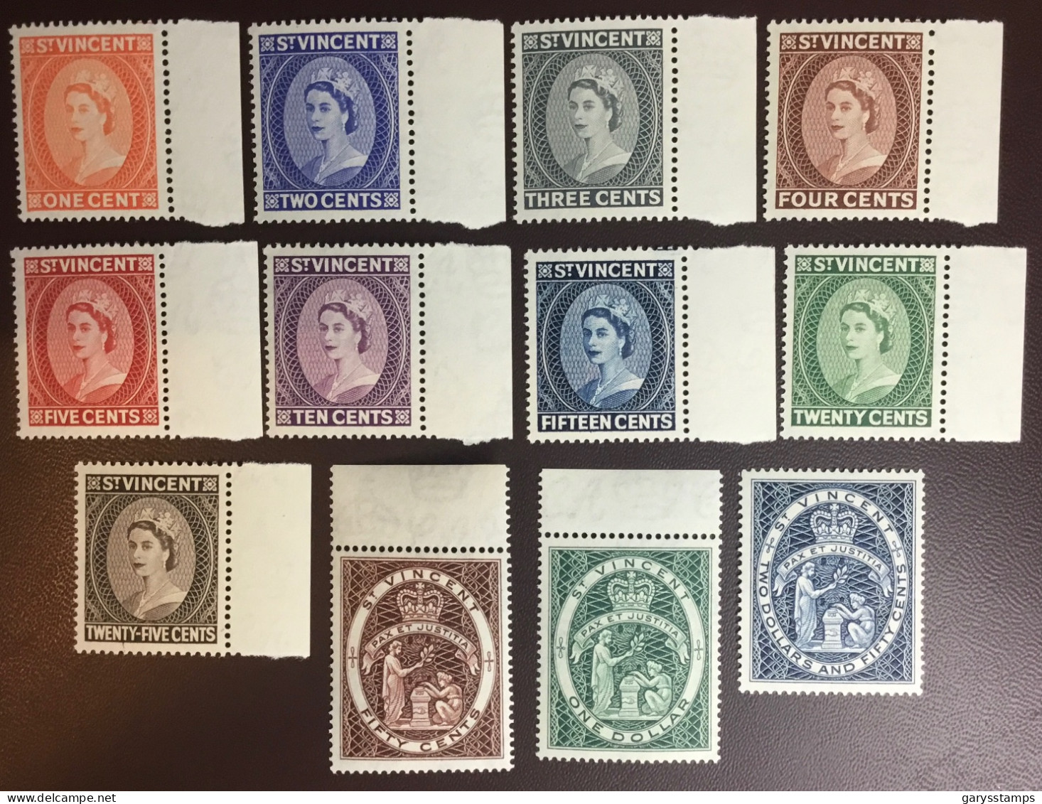 St Vincent 1955 Definitives Set MNH - St.Vincent (...-1979)